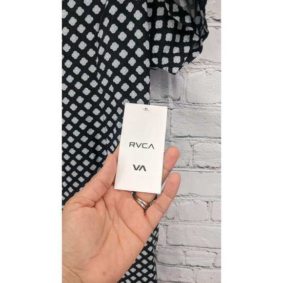 NEW RVCA Understated Women's Floral Black & White Mini Dress Size XL/14 - Picture 10 of 14